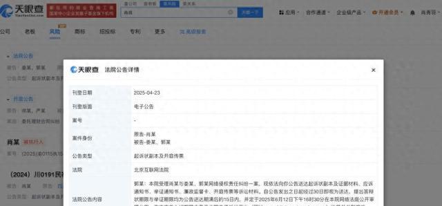 肖战网络侵权案开庭公告