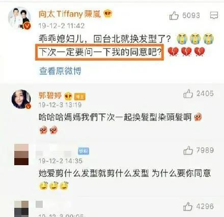 向太不满郭碧婷换发型